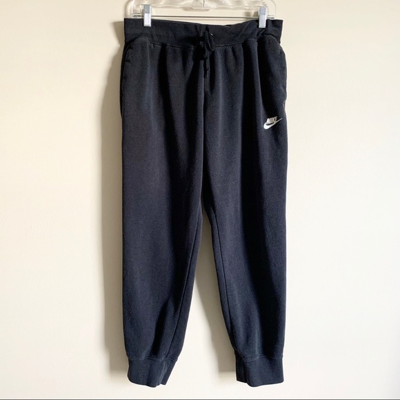 Nike Pants - NIKE / FLC metallic black jogger sweatpants / L